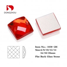 DZ-1038 with 2 hole ruby square shape sew on rhinestones flatback stone